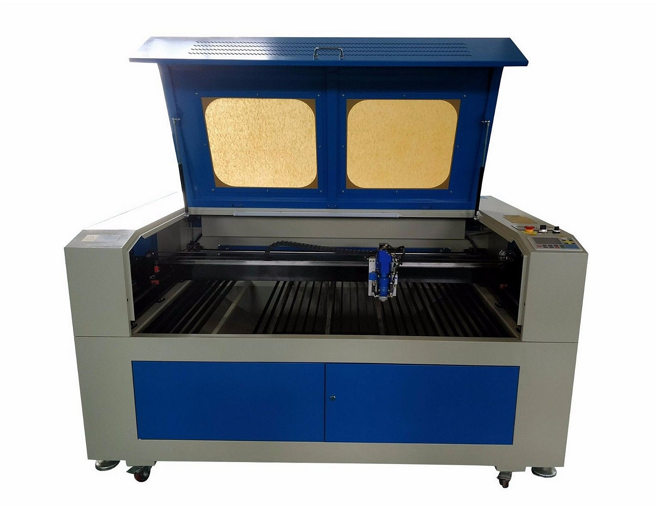  180W Co2 Laser Cutter Machine 100W Dual-Head Co2 Hybrid Laser  Cutter Machine with 51-3/16''×35-7/16'' Blade+Honeycomb+Lifting Workbench  for Stainless Steel, Wood, Acrylic